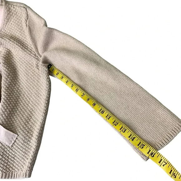 Chico's Embellished Metallic Open Front Knit Cardigan Sweater Women Size L Pink - Picture 12 of 16